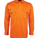 Hi Vis L/S 190g Close Front Shirt JB-6HVCF