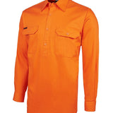 Hi Vis L/S 190g Close Front Shirt JB-6HVCF