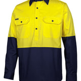 Hi Vis Close Front L/S 150g Work Shirt JB-6HVCS