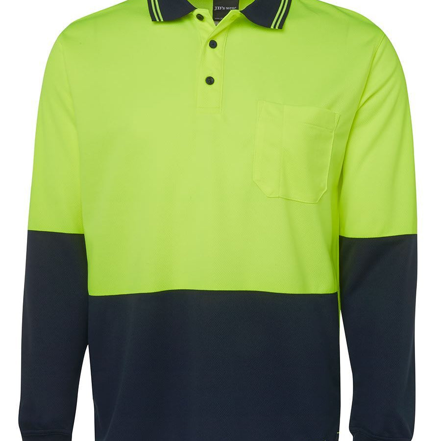Hi Vis L/S Traditional Polo  JB-6HVPL