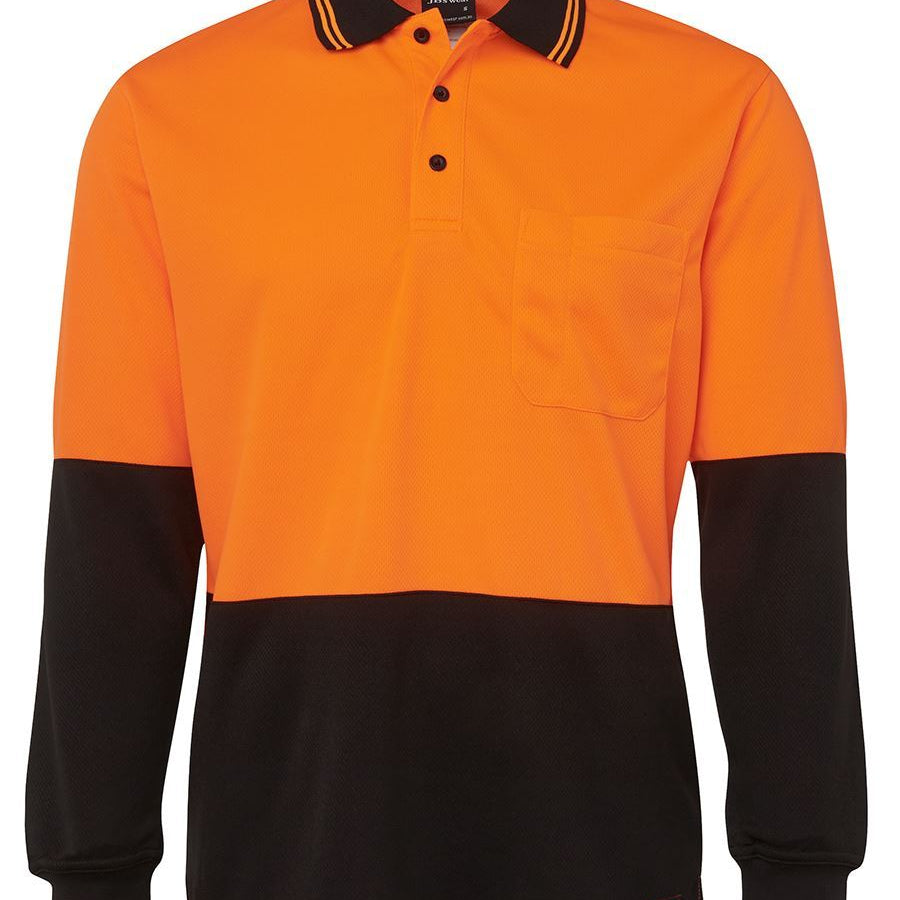 Hi Vis L/S Traditional Polo  JB-6HVPL
