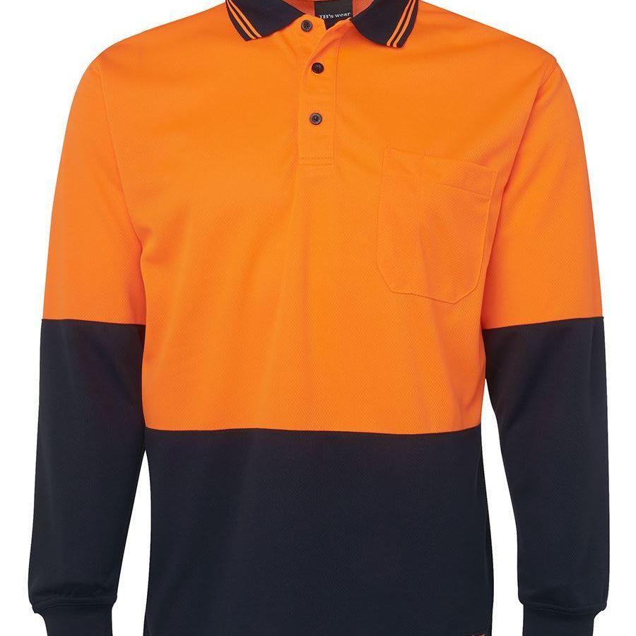 Hi Vis L/S Traditional Polo  JB-6HVPL
