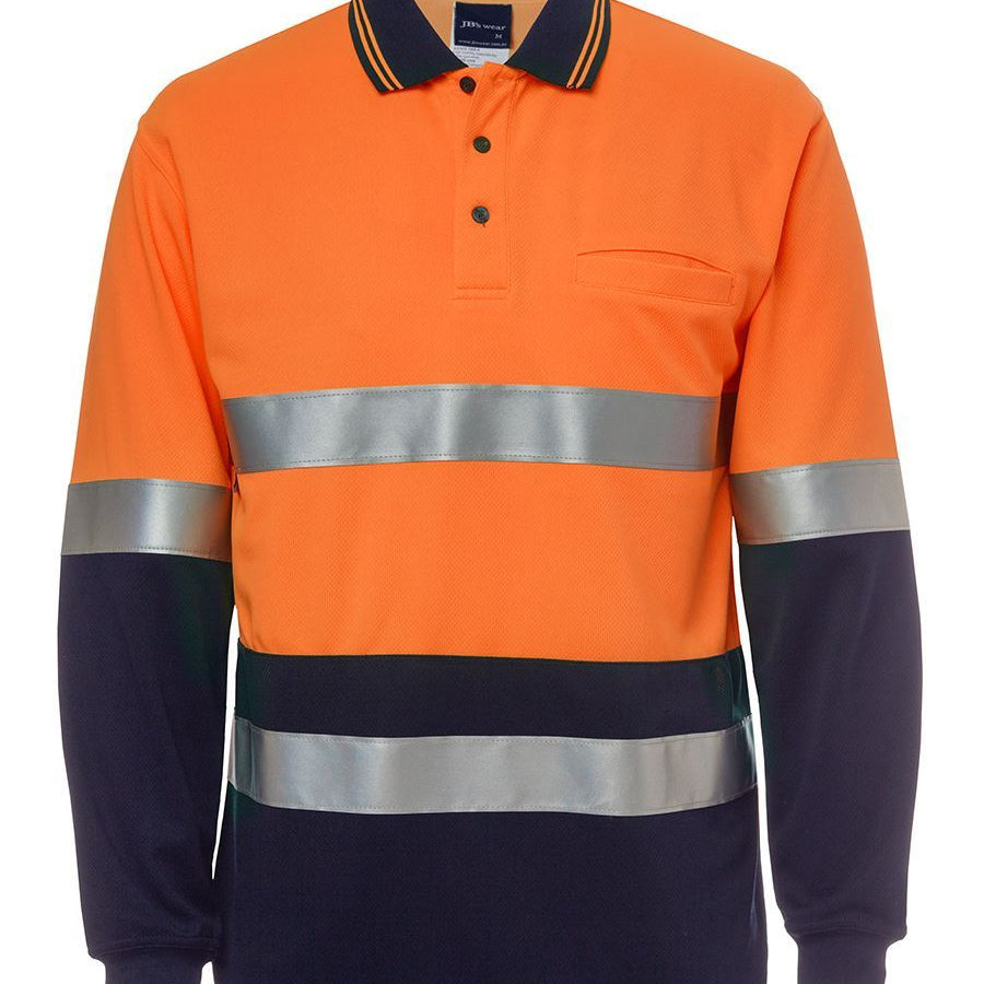 Hi Vis L/S (D+N) Traditional Polo JB-6HVSL