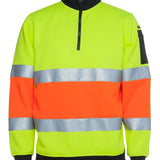 Hi Vis 1/2 Zip (D+N) Fleecy Sweat JB-6HZFS