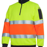Hi Vis 1/2 Zip (D+N) Fleecy Sweat JB-6HZFS