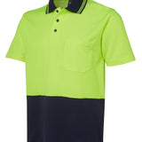 Hi Vis Non Cuff S/S Cotton Back JB-6NCCS