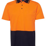 Hi Vis Non Cuff S/S Cotton Back JB-6NCCS