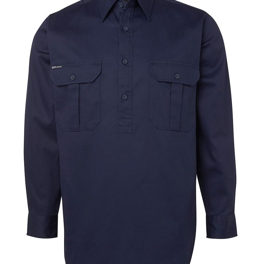 190G Close Front Work Shirt Long Sleeve JB-6WSCF