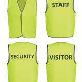 Hi Vis Safety Vest Security/Staff/Visitor JB-6HVS