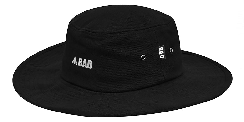 BAD SUN PROTECTION WIDE BRIM BLACK HAT - BAD WORKWEAR
