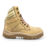 STEEL BLUE WOMENS SAND SOUTHERN CROSS ZIP SIDE SAFETY WORK BOOTS 522761